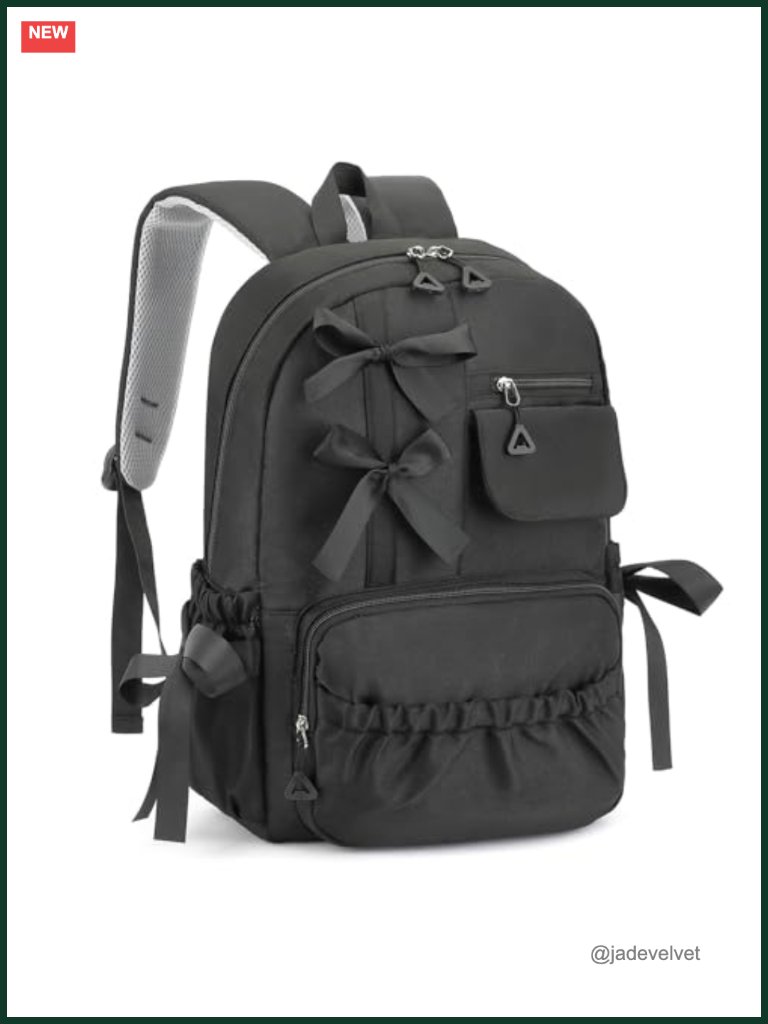Kawaii Coquette Backpack With Bows For Teen Girls School Bookbag Aesthetic